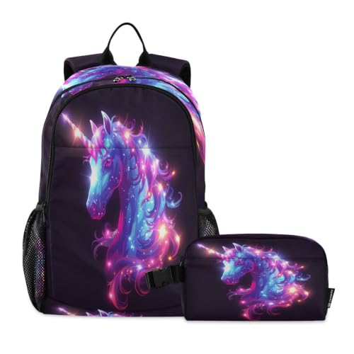 Sac d'école léger pour garçons filles fini le dos lourd avec la licorne