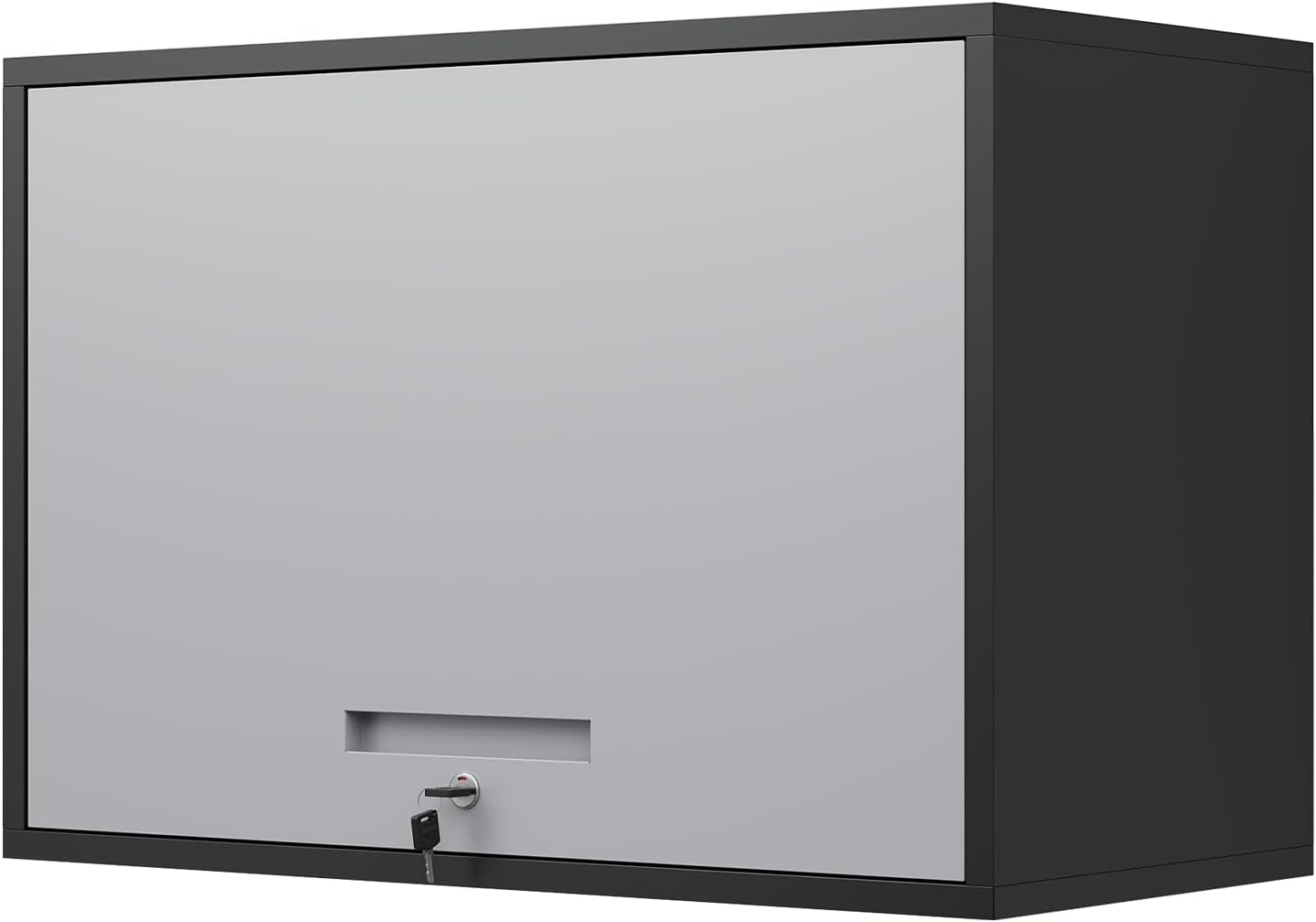 Yizosh Metal Wall Cabinet with Doors and Shelves, Wall Mounted Storage Cabinet for Garage, Basement, Kitchen, Warehouse (Black Gray, 21.6" H)