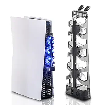 PS5 Cooling Fan, PS5 Cooler for PS5 Digital Edition or PS5 Discs Edition - Black