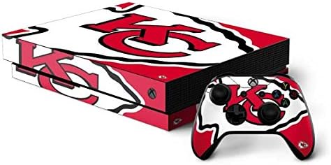 Skinit Decal Gaming Skin Compatible with Xbox One X Bundle - Officially Licensed NFL Kansas City Chiefs Large Logo Design
