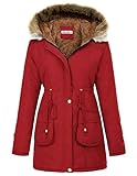 Picture of GRACE KARIN Women's Winter Thicken Coat Warm Jacket Fleece Parkas Anroaks Coats Strong Red S