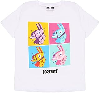 Fortnite Llama Pop Art T-Shirt, Kids, 7-13 Years, White, Official Merchandise