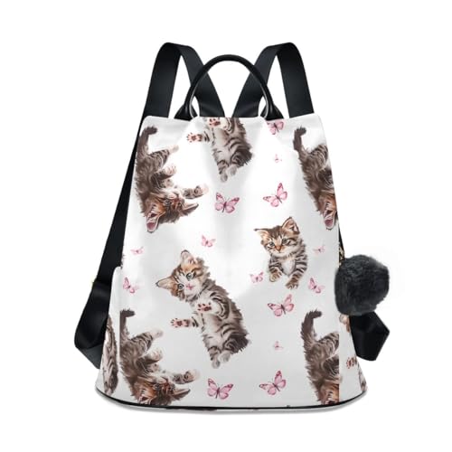 Sac à dos pour les femmes motif chats mignons et papillons cadeau parfait