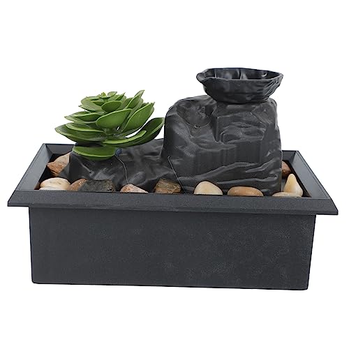 Fontaine de bureau cascade avec éclairage LED jeu d'eau intérieur en plastique pour table - 2