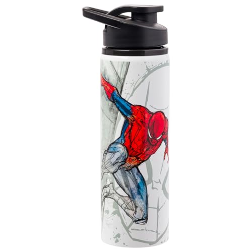 Image of Silver Buffalo Marvel Spider-Man, Stainless Steel Water Bottle, 25oz | 0.74 Liters