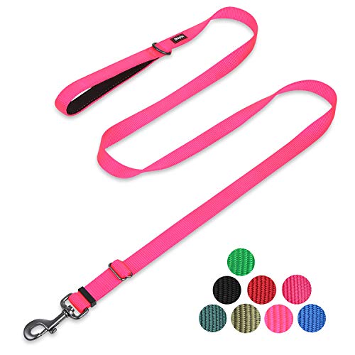 Hyhug Klassische Hundeleinen, Die verbesserte Version des verstellbaren Langen Leines, der Einstellbereich: zwischen 10 Zoll und 6 Fuß (Groß, Helles Pink) Cover