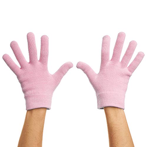 Zentoes Moisturizing Gloves With Gel Lining - Dry Hands Treatment - 1 Pair Hydrating Cracked Hand Healing Gloves - Repair Rough, Chapped Skin Overnight (Cotton Pink) #TOP26