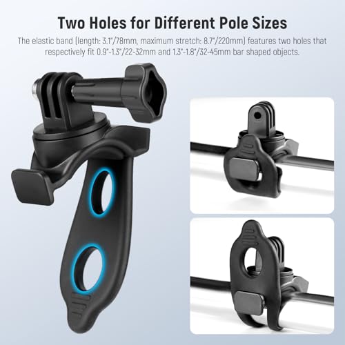 Image of NEEWER Flexible Mount Wrap Band Compatible with GoPro DJI Insta360 Action Cameras, Motorcycle Bike Handlebar Roll Bar Tube Clip Holder Bracket Accessories for Photography Video Recording, GP-77 Black