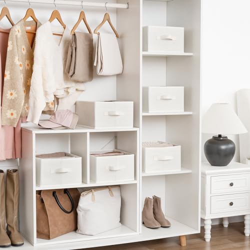 GRANNY SAYS Clothes Storage Organizers, Pack of 6 Fabric Storage Organizers for Clothing, Closet Organizers and Storage, White Storage Organizer for Jeans, T-Shirt Organizer for Organizing Pants by GRANNY SAYS - Image 2