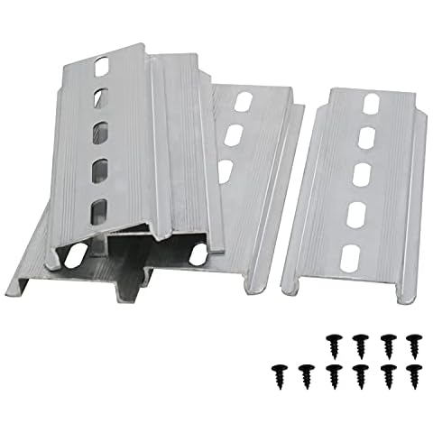 Taiss 5 Pcs DIN Rail Slotted Aluminum RoHS 35mm Wide, 7.5mm High, Long 100mm/ 4" Cover