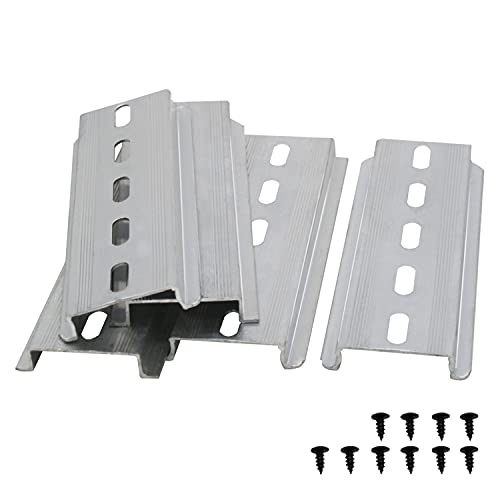 Taiss/5 Stücke 10cm hutschiene Schlitz Aluminium Niemals rosten, DIN-Schiene für Verteilerschrank Schaltschrank einbau, 35mm breit, 7,5mm hoch, lang 100mm/4'