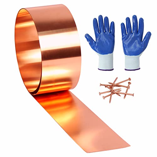 Copper Flashing 99.95% Pure - 28 Gauge 0.3mm Thick Copper Strip - Solid Copper Roll in Various Widths & Length ASTM B152M Copper Sheet - Contractors & DIY Projects (28 Ga 4 Width x 20 FT)