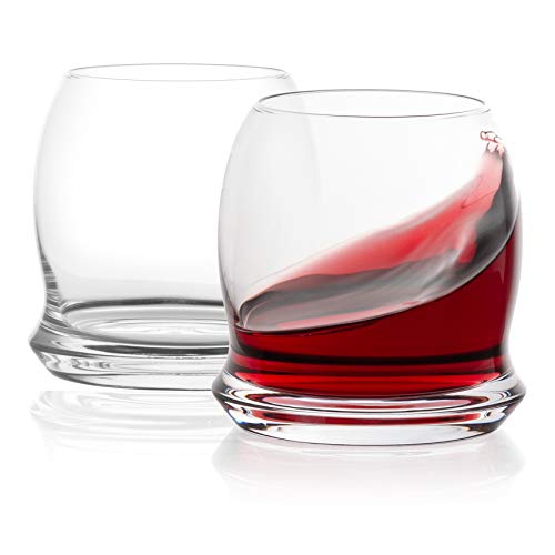 JoyJolt Cosmos Collection Stemless Red Wine Glasses – Set of 2 Thick Wine Glasses – 175 oz Large Wine Glass – Crystal Wine Glassware – Glasses for Red White and Rose Wine Stemless Wine Glasses Set