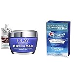 Olay Regenerist Retinol 24 MAX Night Face Cream, Fragrance Free (1.7 Oz) + Travel Size Whip Moisturizer and Crest 3D Vivid Plus Teeth Whitening Kit, Individual Basic Flavorless Whitestrips (24 Count) -  Procter & Gamble