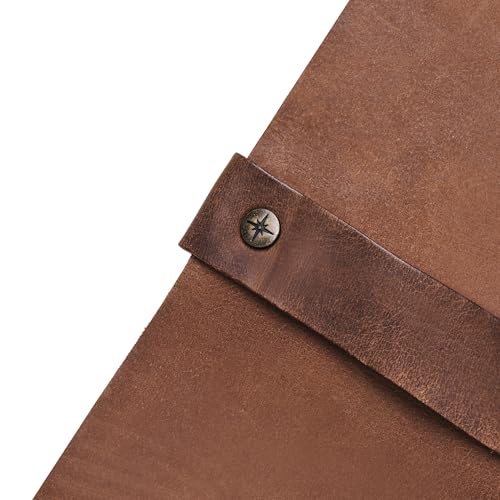 DRAKENSBERG BBQ Apron - fartuch do grillowania z prawdziwej skóry, fartuch kuchenny do gastronomii, baru, barista, prezent dla mężczyzn i mężczyzn, ręcznie wykonany w jakości premium, skóra, brązowy, DR00303, Havana - brązowy