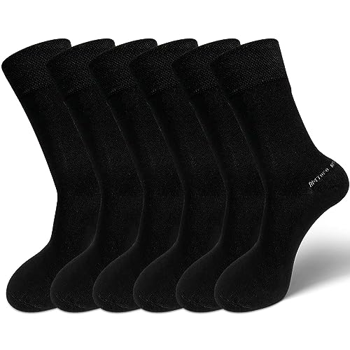 LOFIR Calcetines de Bambú para Hombre y Mujer: Fibra Natural, Cortos, Ultra Suaves, Transpirables, Anti Sudor, Negocio y Deportivos - Negro 6 Pares EU 36-42
