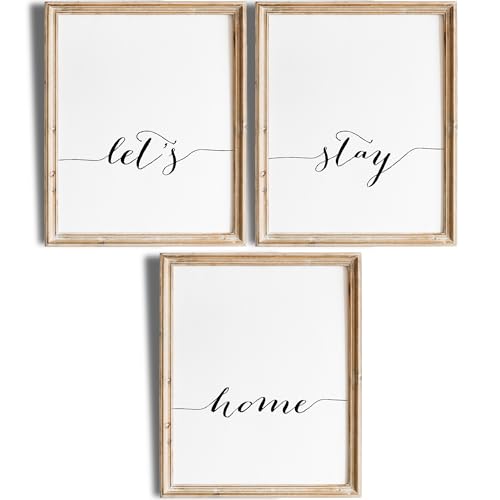Let's Stay Home - Wall Decor Art Prints (Set of 3) - Unframed - 8x10s