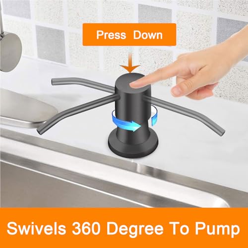 Image of Sink Soap Dispenser, Kichen Sink SoapDispenser, 47 inch Extension Tube kit, Under Sink Soap Dispenser Pump, No Need More Refills (Gray-2 Pack)