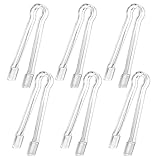 6 PCS Clear Plastic Serving Tongs, 6.3 Inch Mini Serving Utensils Plastic Tongs Ice Tongs for Buffet Bar Kitchen BBQ Appetizers Pastries