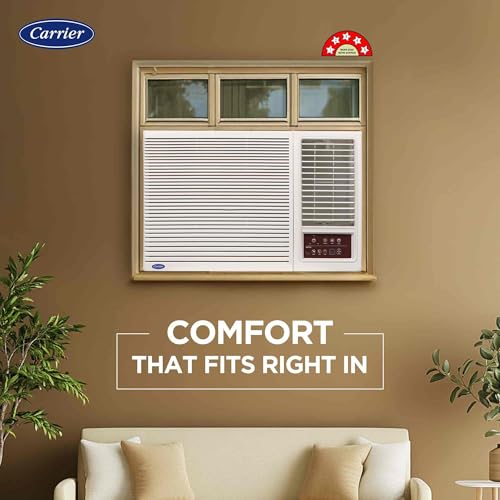 Image of Carrier 1.5 Ton 5 Star Inverter Window AC(Copper,High Density Filter for Dust Filtration, 2Way Air Directional Control, ESTRA Fxi,CIW19SC5R35F0,White)