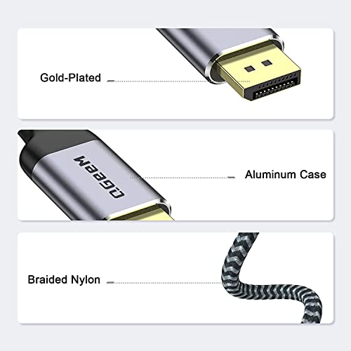 USB C to DisplayPort Cable for Home Office (4K@60HZ,2K@165Hz) QGeeM Aluminum Shell Thunderbolt 3 to Displayport Cable,Compatible with MacBook Pro/Air, iPad Pro 2021 Surface Book 2, XPS 15/13 (6ft)