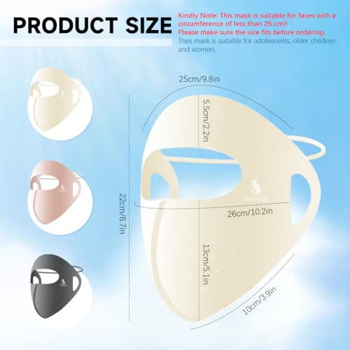Image of SANNIDHI Full Face Mask for Sun Protection, 3D Face Cover for Women Men, UPF 50+ Summer Face Mask for Women, Breathable Ice Silk Cooling Sun UV Masks for Biking, Driving (Reusable)