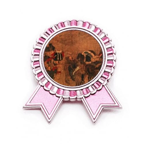 Broche en soie haut de gamme rose Tea Horse Road finitions métal taille M