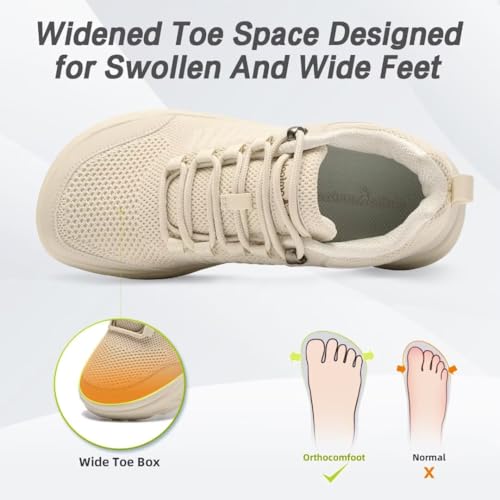 Image of OrthoComfoot Women's Orthopedic Diabetic Wide Walking Shoes: Comfortable Casual Arch Support Plantar Fasciitis Fashion Sneakers, Work Tennis Orthotic High Arch Swollen Feet Shoes for Foot Heel Pain