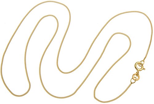 Silberketten Store Panzerkette Gold 333 Damen 38-60cm I filigrane Goldkette Damen hochglanz 0,8mm Stärke I Halskette Echtgold für Frauen mit Federring Verschluss