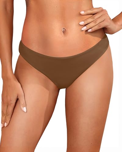 Image of Tempt Me Women Low Rise Bikini Bottoms - Moderate Coverage Bathing Suit Bottoms Low Waisted Swimsuit Bottoms Brief