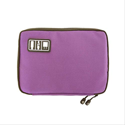 Preisvergleich Produktbild MNBVC USB-Kabel Aufbewahrungstasche Travel Digital Electronic Zubehör Tasche Abdeckung USB-Ladegerät Mobile Power Kit 15 * 22 cm lila