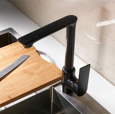 Mitigeur pivotant blanc et or pour lavabo vasque de salle de bain et cuisine luxe
