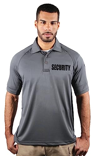 RYNO GEAR Men's Tactical Duty Polo Shirt - Wrinkle Free, Moisture Wicking, Quick Drying, Short Sleeve Security Polo for Work