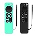 Produktbild DAZUAN 2 PCS Silikonhülle für Apple TV 4K 2021 Fernbedienung, stoßfest, langlebig, seidig-weiche Ganzkörper-Schutzhülle für Siri 6rd Gen Fernbedienung 2021 mit Anti-Verlust-Seil (Eisgrün+Schwarz)