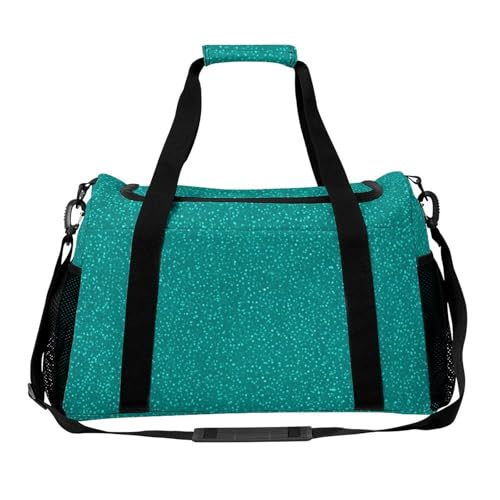 Lightweight Portable Travel Bags Teal Turquoise Glitter for Women and Men Fitness, Fishing, Hiking, Outdoor Sports, Camping, Casual Daily Use