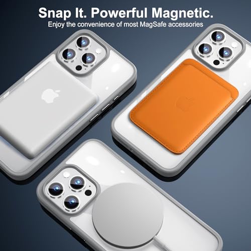 Coque iPhone 15 Pro Max MagSafe antichoc transparente anneau support 360 - 7