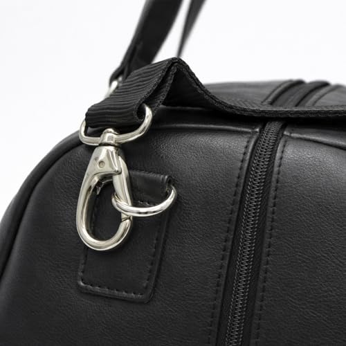 Image of POLICE Travel Duffel Bag I 32L Premium Vegan Leather Weekender Bag, Water-Repellent Gym & Travel Bag with Spacious Main Compartment, Detachable Shoulder Strap, Lightweight Carry-On I Black