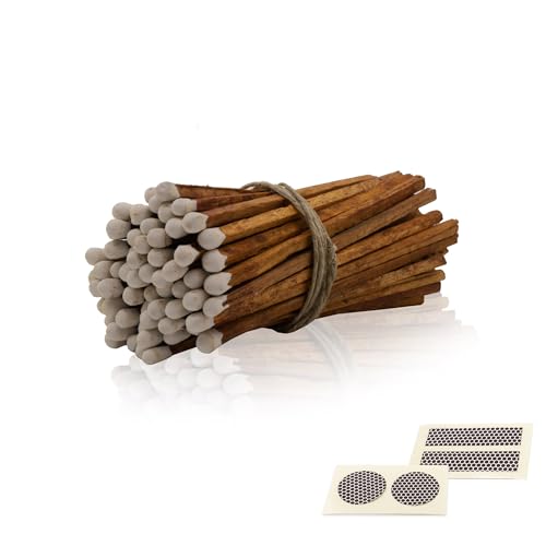 4" Inch Long Wooden Refill Matchsticks with Strike Stickers -