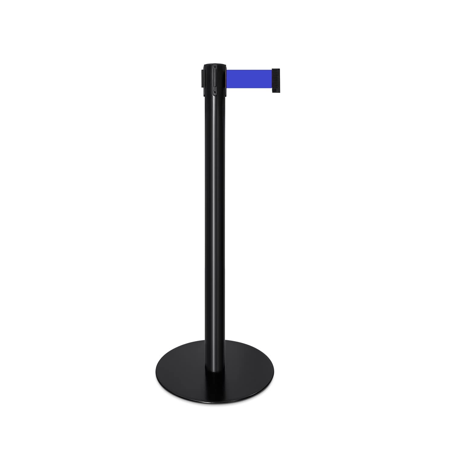 VelaSystem | Colonnine Segnapercorso Base Piatta Nere con Nastro da 3 metri |MADE IN ITALY| Anticiampo e Calpestabile (BLU)