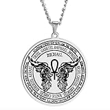 Collar personalizado para hombre y mujer, fiesta de los arcángeles, 12 ángeles, medallón, alas, Ankh Life Power, joyería mágica con colgante