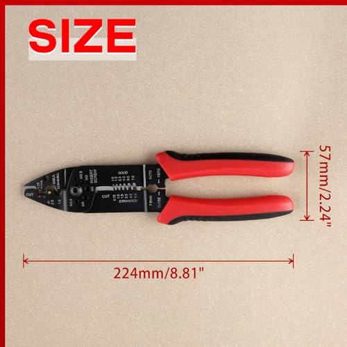 SPEEDWOX 8.5" Wire Stripper Wire Cutter Wire Crimper Cable Stripper Screws Shearing Wire Crimping Tool for 1-1.25Mm 7-8Mm Insulated and Non-Insulated Terminals and Connectors and Ignition Terminals - Image 4