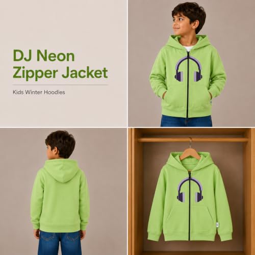 Image of The Mom Store Winter Jackets for Kids | Cute Sweatshirt and Cool Hoodies for Baby Boy and Baby Girls | with Zippers | Hoodie Cap