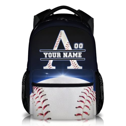 School Backpack for Kids - Personalized Baseball Boys Backpacks with Name Initial - 17