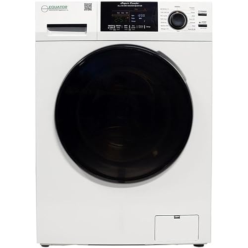 Pemberly Row All-in-One Washer Dryer, 1.62 cu.ft, Stainless Steel, White, 15 Programs, Vented for Faster Drying, RV Approved Combo, Child Lock, Touch Buttons, Built-In Diagnostics, Adjustable Legs