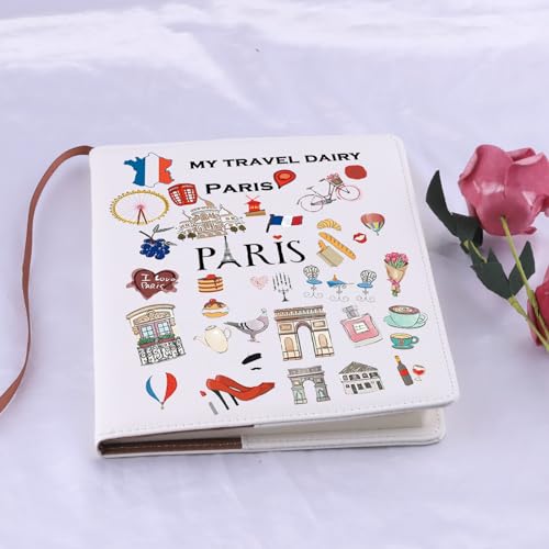 LQRI Romantic Paris Travel Gift My Travel Diary Paris Leather Notebook France Paris Tourist Gift Par