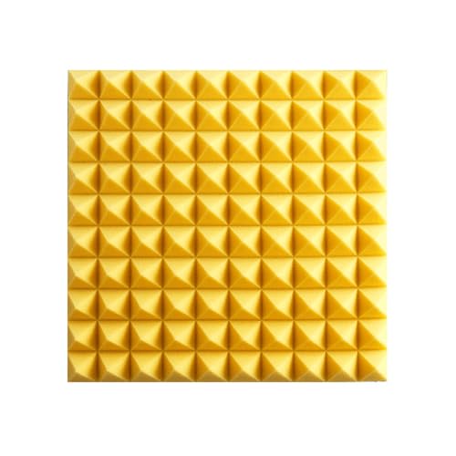 COYOUCO 6 Piezas de Paneles de Espuma Acústica con Adhesivo, Paneles Acústicos de 50 x 50 x 5 cm, Paneles para Paredes, Amarillo miniatura 2