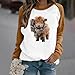 Cute Highland Cow Tops for Women Cute Funny Vintage Western Cowgirl Sweatshirt Casual Raglan Sleeve Graphic Shirts Brown