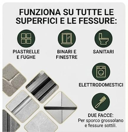 Spazzole per Pulizia Set da 3 Pezzi – Raschietto Multifunzione Premium in Acciaio Inox e PP – Per Cucina, Bagno, Fornelli, Fughe, Frigorifero – Impugnatura Ergonomica Antiscivolo – Riutilizzabili - 5