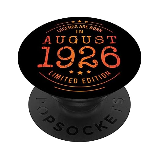 Cumpleaños Agosto 1926 Edición Limitada Regalo Usado Vintage PopSockets PopGrip Intercambiable