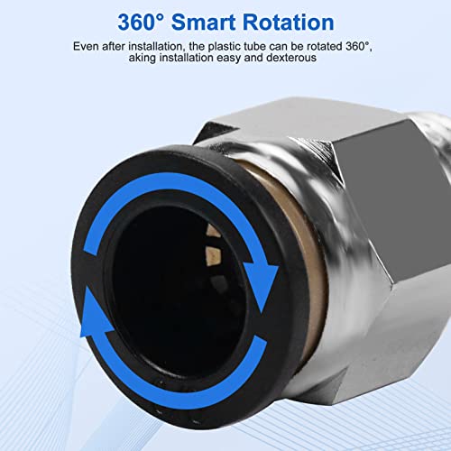 Cnaodun 10 Pcs Push To Connect Fittings 3/8 Inch Tube Od X 1/4 Inch Npt Thread Pneumatic Male Straight Quick Connect Air Line Fittings thumb #5